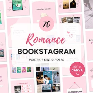 Bookstagram Book Instagram Template Pink Valentine Bookish Canva Instagram Book Review Social Media Reading Bookstagram Author Writer Brand