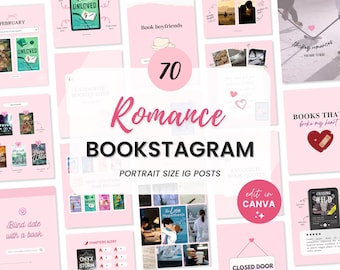 Bookstagram Book Instagram Template Pink Valentine Bookish Canva Instagram Book Review Social Media Reading Bookstagram Author Writer Brand