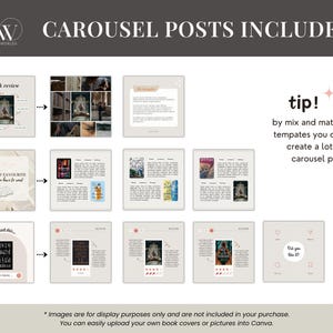 Plantilla de Bookstagram para Instagram Bookish Beige Bookstagram Canva Publicación en redes sociales para amantes de los libros Lectura de libros Reseña Autor Escritor Marketing de IG imagen 4