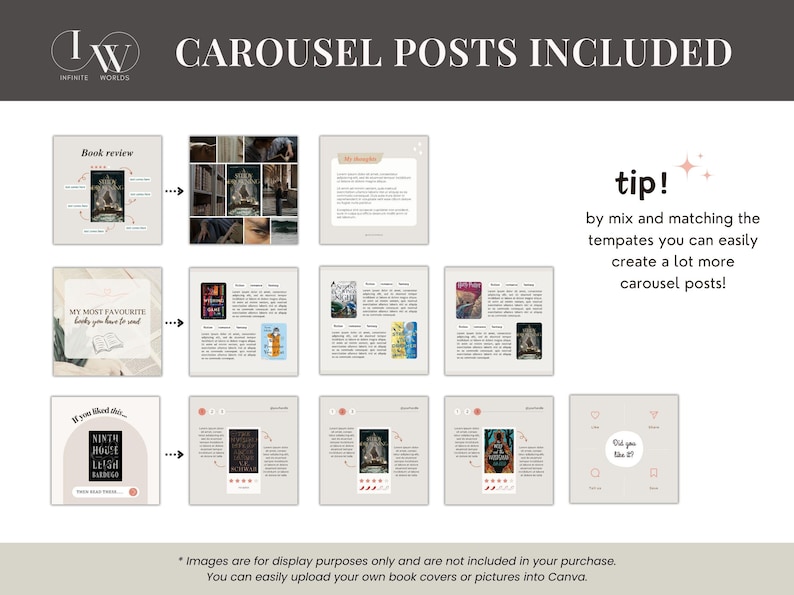 Plantilla de Bookstagram para Instagram Bookish Beige Bookstagram Canva Publicación en redes sociales para amantes de los libros Lectura de libros Reseña Autor Escritor Marketing de IG imagen 4