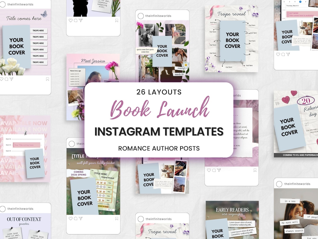 Romance Author Instagram Canva Templates Indie Author Spring Social ...
