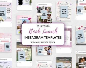 Plantillas de Canva para Instagram de autores de romance, autores independientes, escritores de redes sociales de primavera, marketing de Bookstagram, promoción de lanzamiento de libros, contenido de publicaciones