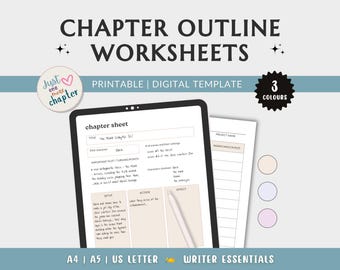 Chapter Outline Worksheet Chapter Structure Breakdown Story Outline Novel Plot Guide Scene Builder Writing Organization Nanowrimo Goodnotes