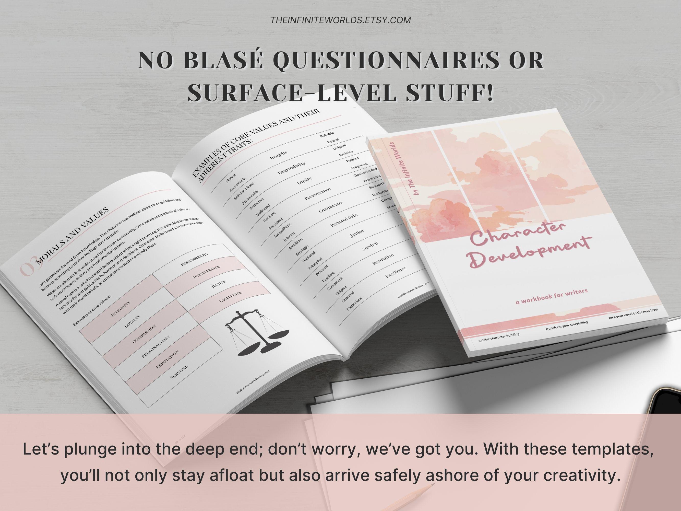 Characterization Notebook Pages Character Workbook Digital Printable Character Planner Novel Writing ...