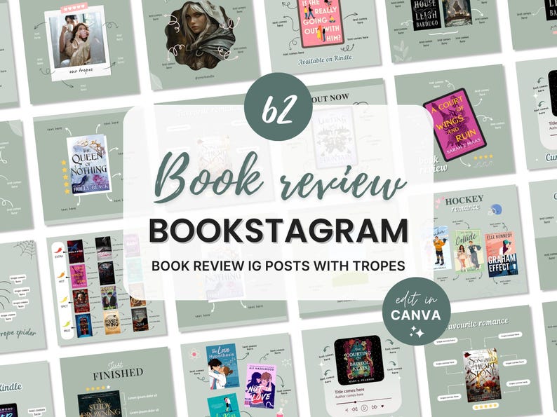 Bookstagram Template Instagram Bookish Sage Bookstagram Canva Book ...