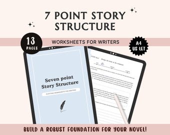 Seven Point Story Structure Plot Development 7-point Story Structure Worksheets Novel Scene Outline Planner Author Writer Sheet NaNoWriMo