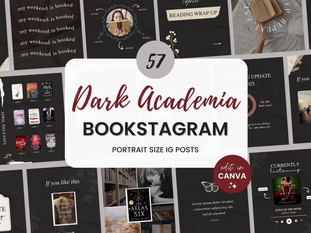 Ig Posts Books Bookstagram Dark Academia Bookish Instagram Template Book Review ...