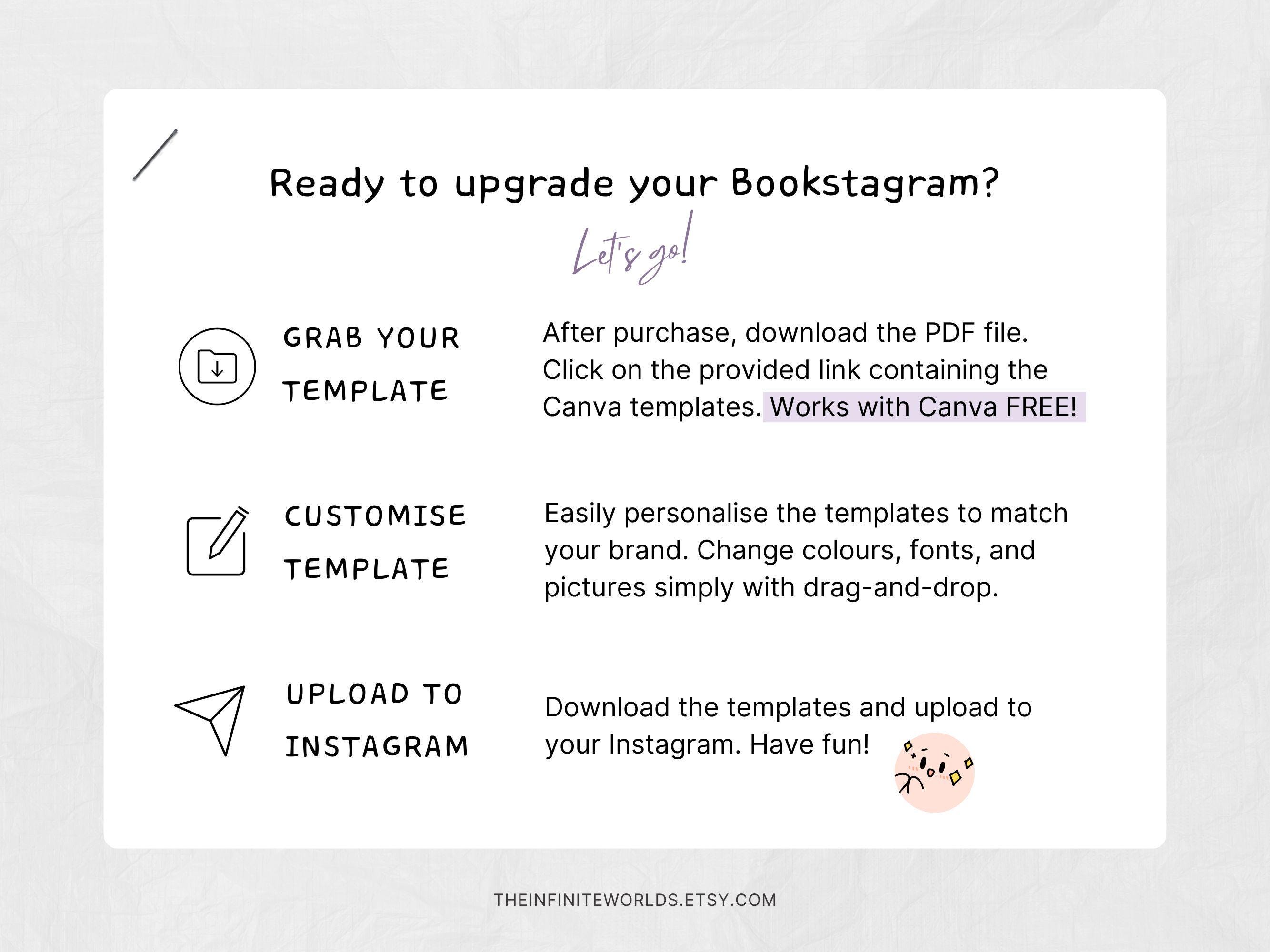 Bookstagram Carousel Template Instagram Bookish Aesthetic Viral Post ...