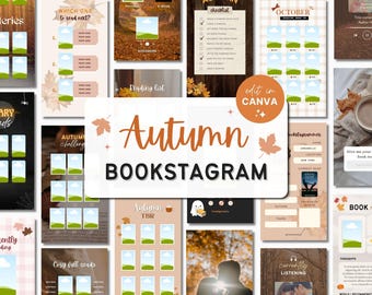 Historia de Bookstagram de otoño Plantillas de Instagram Canva Historia de IG de otoño Amante de los libros Redes sociales Autor literario Instagram Publicación de historia de Bookstagram en IG