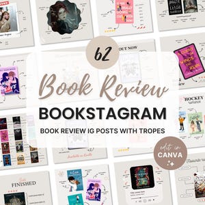 Modello di recensione del libro Bookstagram Book Trope Modello di recensione del libro Bookstagram Trope Beige Instagram Canva Book Bookish Modello di marketing dell'autore Post IG promozionale