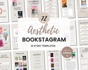 Bookstagram Story Template Bookish Instagram Editable Bookstagram Canva Template Book Review Author Reader Social Media Instagram Content IG