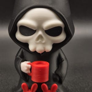 Grim Reaper Drinking A Coffee In Slippers 3D Printed HELLOWEEN.