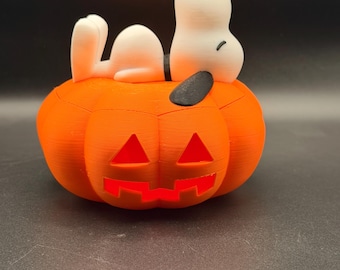 Snoopy Laying On A Pumpkin Trinket Dish. 3D Printed Small Bowl: Fall Decor for Halloween