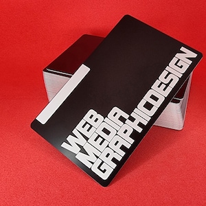 Cartes de visite personnalisées en métal noir mat | Gravure laser | Cartes de visite personnalisées | Image de marque professionnelle