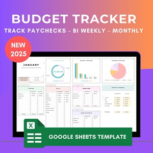 Budget By Paycheck | Weekly - BiWeekly - Monthly - Google Sheets Budget Template |