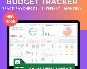 Budget By Paycheck | Weekly - BiWeekly - Monthly - Google Sheets Budget Template |