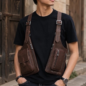 Men's Anti-Underarm Shoulder Bag – Adjustable PU Leather Strap