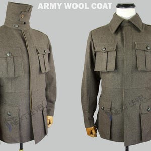 Vintage Swedish Army Fitted Wool Coat/Jacket Men 1940 Army Solider Uniform