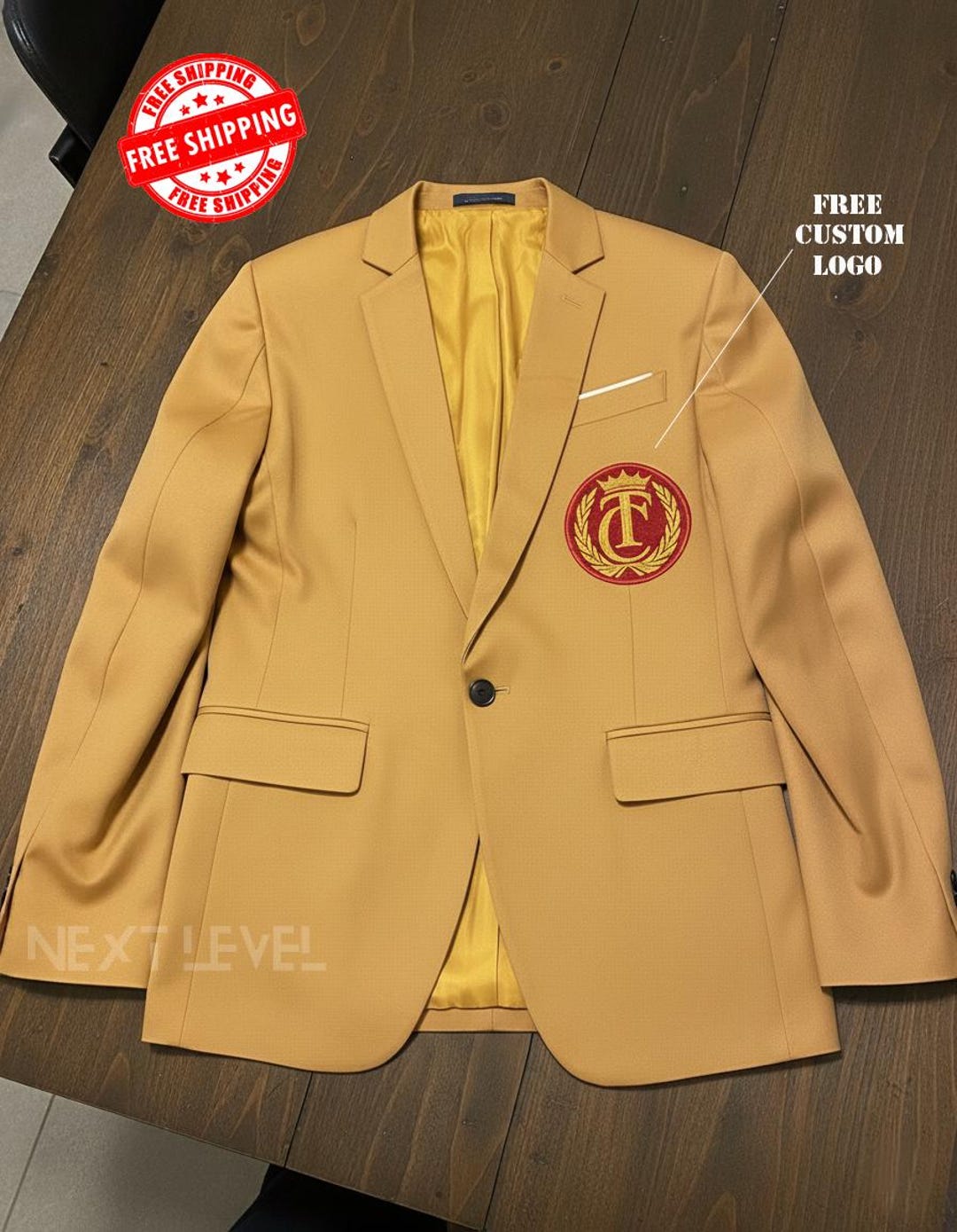 Men's Gold Golf Jacket Winner's Coat | Blazer Golf Halloween