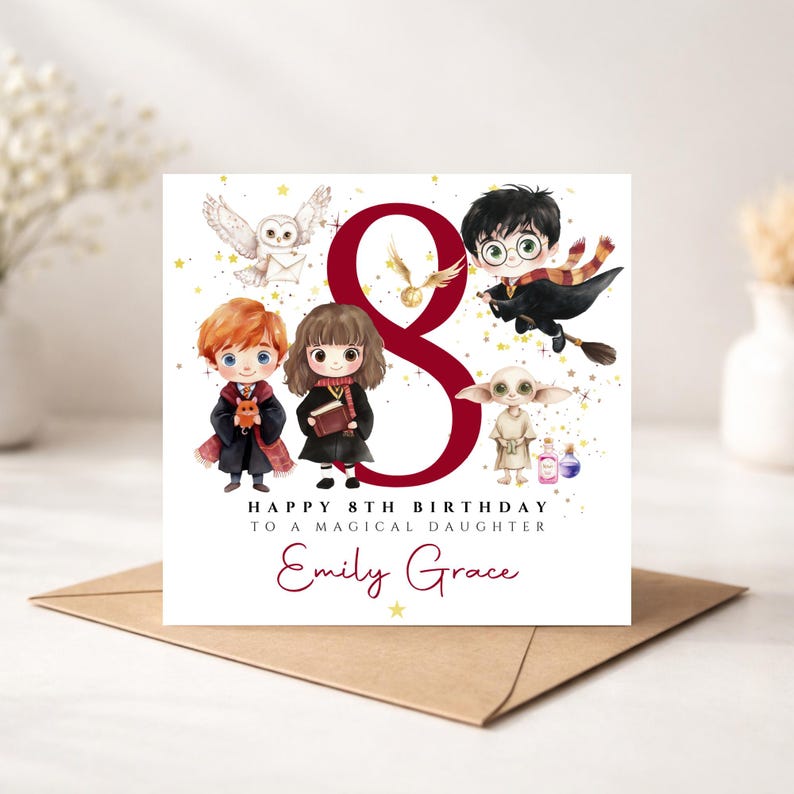 Personalised Wizard Witch Birthday Card | Magical World | #14a image 1