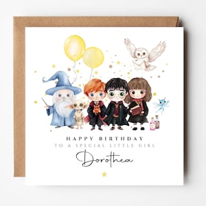 Personalised Wizard Witch Birthday Card | Wizarding World | Cards for daughter, son, grandchild | #14b