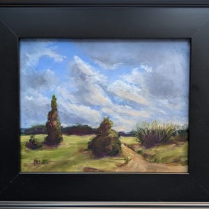 Original landscape oil painting, framed