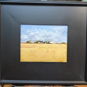 Original landscape oil painting with frame