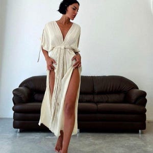Boho Slit Maxi Dress: Summer Beach Wedding Goddess Gown