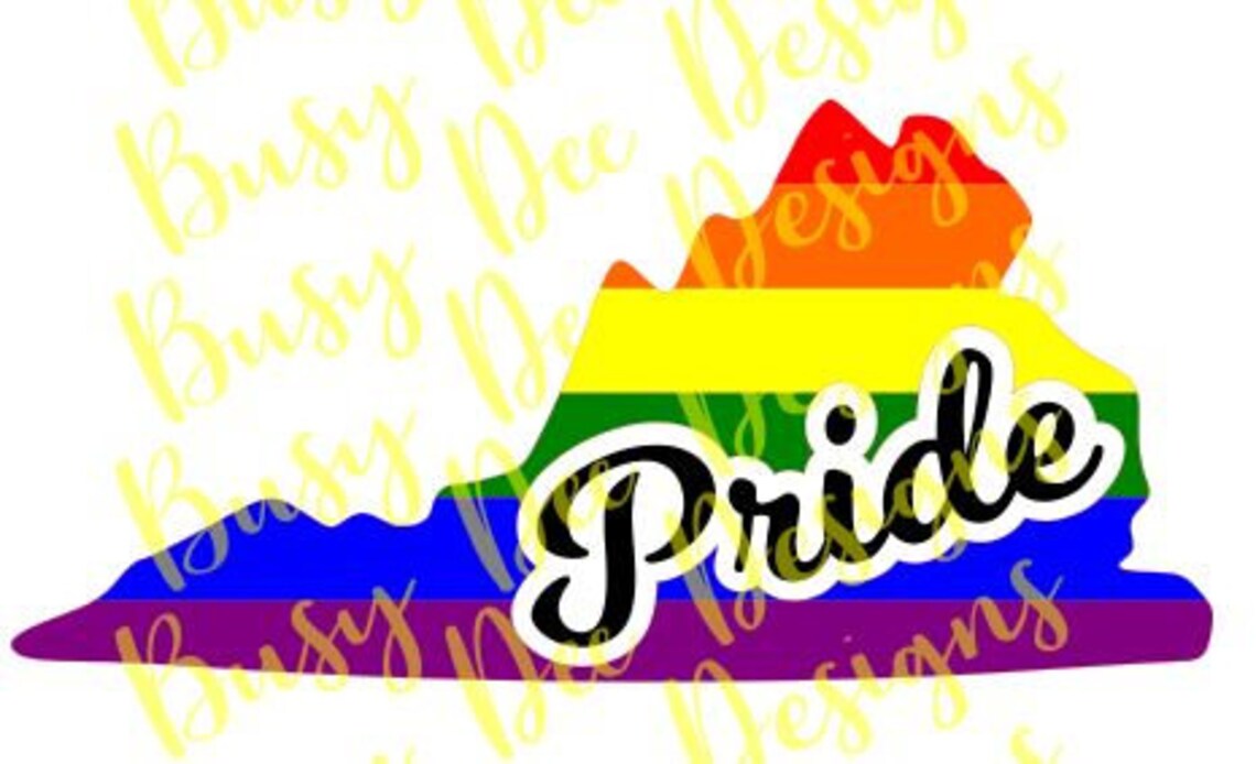 LGBTQ Pride Rainbow Virginia VA SVG Digital Cut File for Cricut Cameo