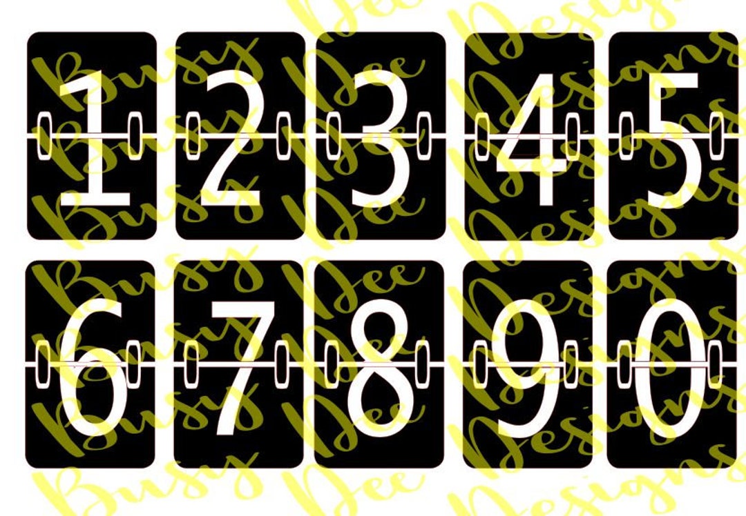 Flip Clock Score Board Digital Numbers Set SVG Digital Cut File Cricut ...