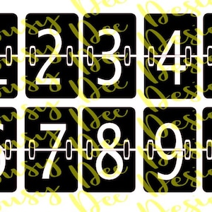 Flip Clock Score Board digitale Zahlen setzen SVG Digital Cut Datei Cricut Cameo andere Schneidprogramme Vinyl-Cutter-Datei