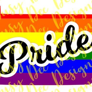 May include: A rainbow-colored Pennsylvania state outline with the word "Pride" in black script across the middle.