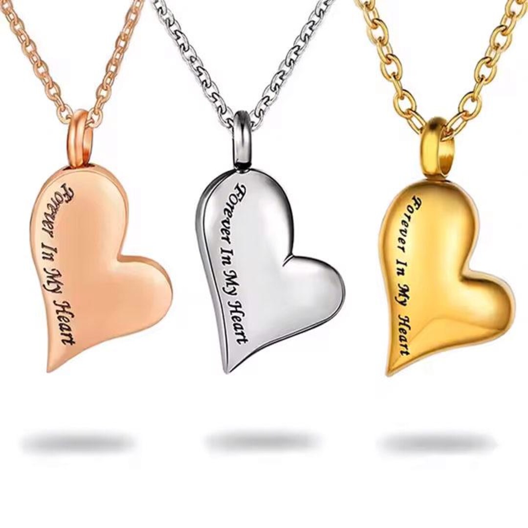 Forever in My Heart Urn Necklace, Stainless Steel Cremation Pendant - Etsy