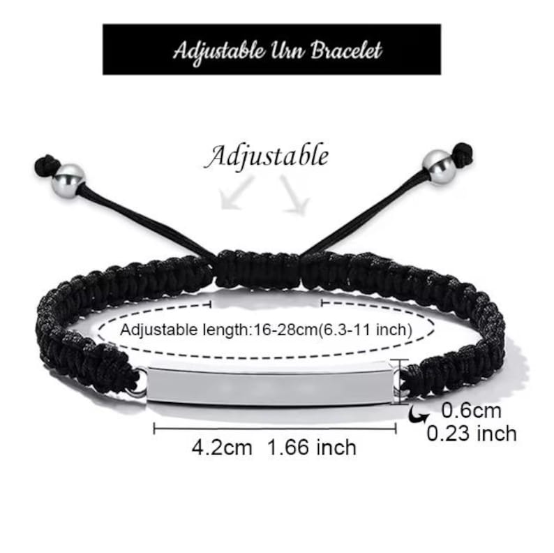 Adjustable memorial bracelet; Urn Jewelry; Cremation Jewelry; Customizable Bracelet Urn Keepsake; Urn Bracelet for Human or Pet Ashes image 3