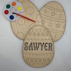 FICHIER NUMÉRIQUE Paquet d'œufs de Pâques personnalisé | Glowforge | Fichier SVG découpé au laser | Oeufs de Pâques bricolage Kit de peinture | Kit de peinture de Pâques | Pdf, Dxf