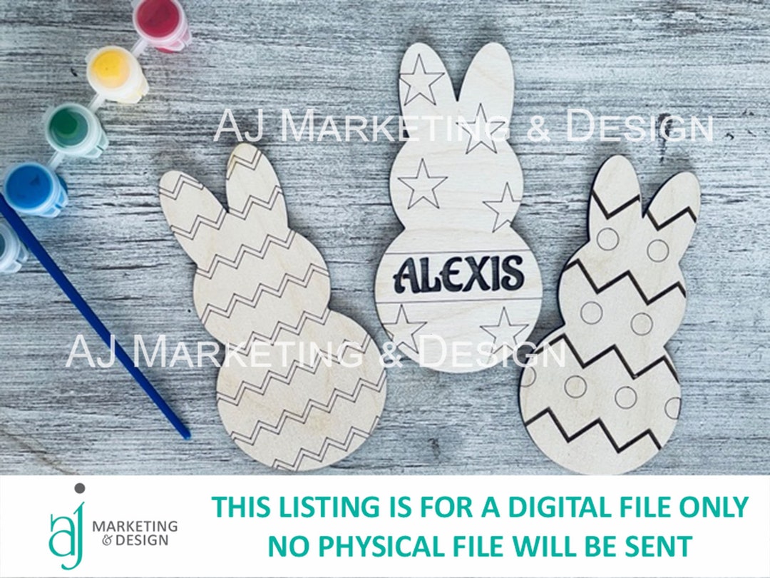 Laser Cut Easter Bunny SVG Bundle | Glowforge Paint Kit (digital File ...