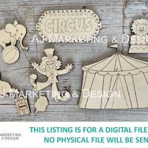 DIGITALE DATEI Malen Sie Ihr eigenes Zirkus Kit | Glowforge | Omtech | Digitale Laser Cut SVG Datei | Wohndeko | Mädchen | Kindergeburtstag | Handwerk