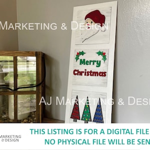 DIGITAL FILE Christmas Tiered Tray Ladder | Interchangeable Sign | Holiday Decorations | Leaning Ladder with Inserts | Tiered Tray