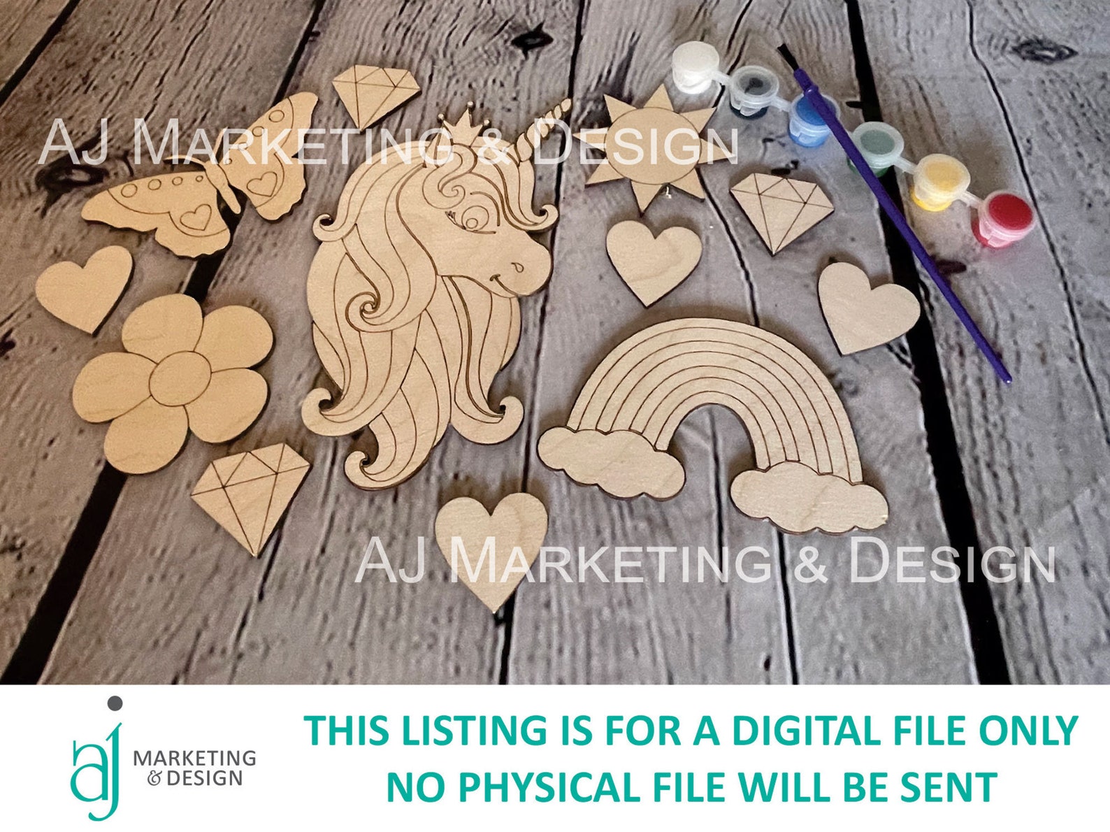 DIGITAL FILE Paint Your Own Unicorn Kit Omtech Etsy