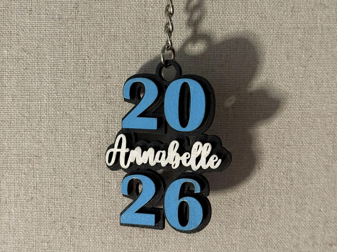 Personalized Graduation Keychain | Custom Name & Year Charm - Etsy