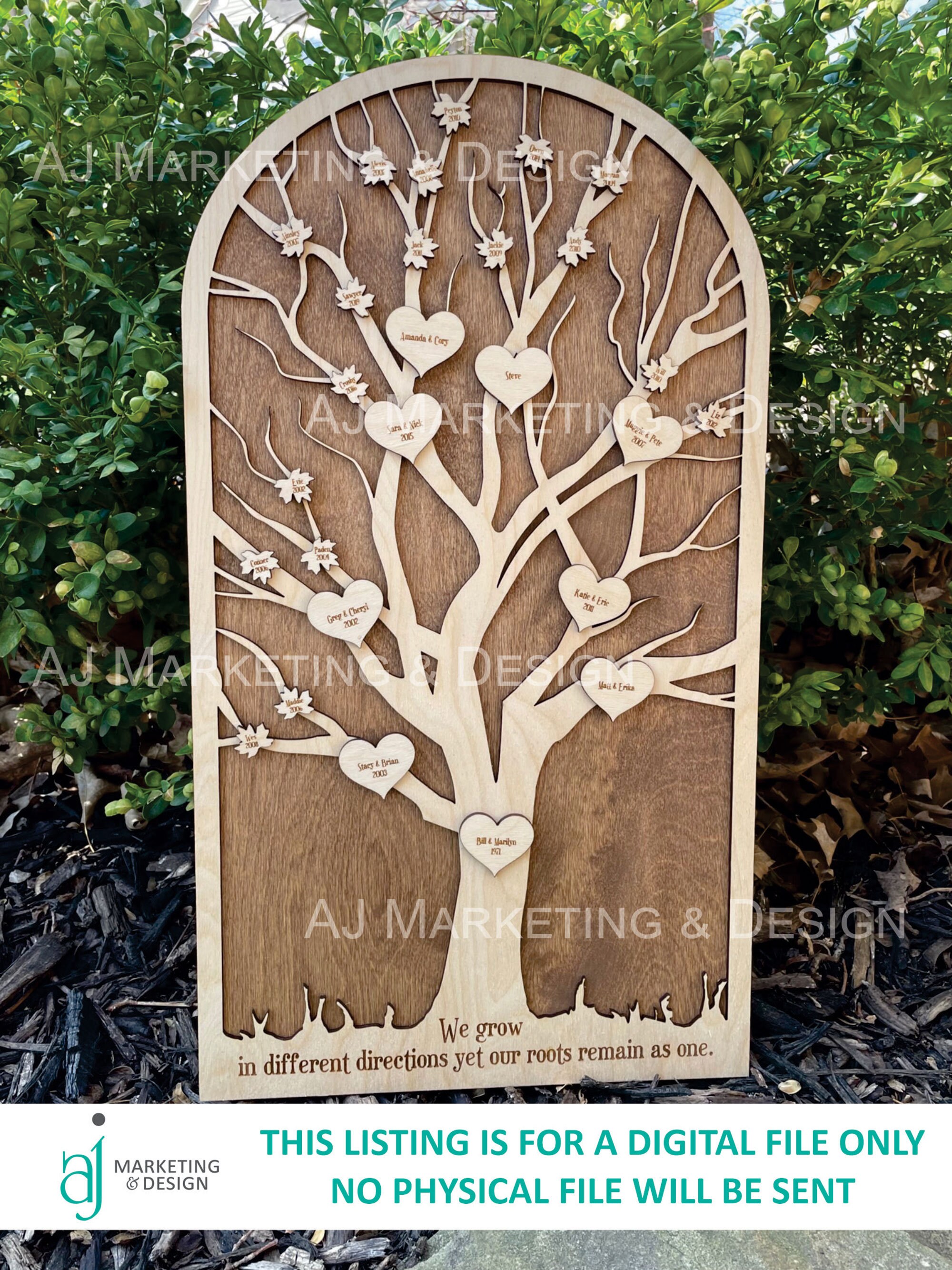 Laser Cut Family Tree SVG | Personalized Name Decor (digital File) - Etsy