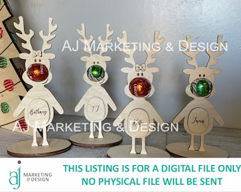 Personalized Lindt Truffle Reindeer SVG File | Laser Cut Design (Digital File)