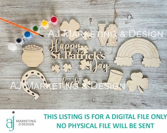 St Patrick's Day Paint Kit SVG | Laser Cut File (Digital Download)