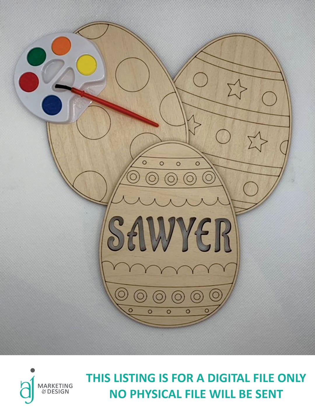 DIGITAL FILE Personalized Easter Egg Bundle | Glowforge | Laser Cut SVG ...