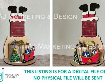 Santa Candy Bowl Laser Cut File | Christmas SVG, Glowforge, Omtech (Digital File)