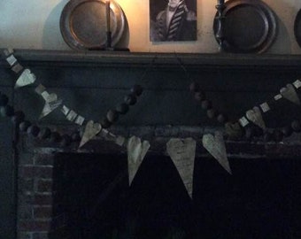 Heart Banner on Antique Paper