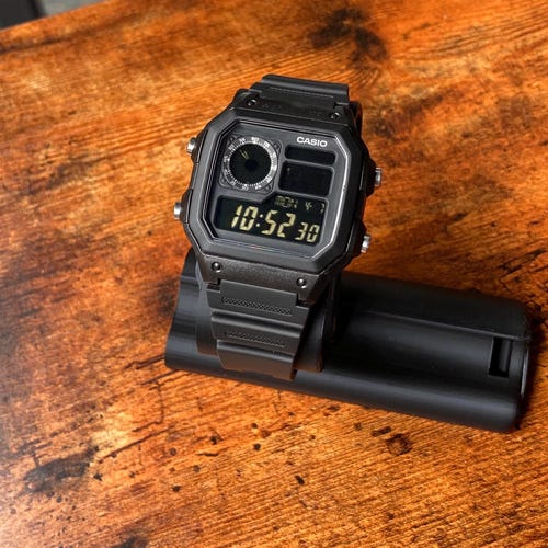 Custom Casio AE1200 Watch - Negative Display Mod -world Time