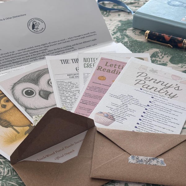 Suscripción a Cartas Ilustradas: Regalo mensual por correo postal, recetas y acertijos