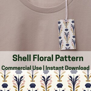 Navy Floral Botanical Seamless Pattern Digital product File Download Repeating Design For paper Sublimation Custom Fabric Print Background