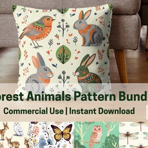 Forest Animals Seamless Pattern design Bundle Digital Papers PNG for Scrapbooking, Cricut, Sublimation, POD & Fabric Printing